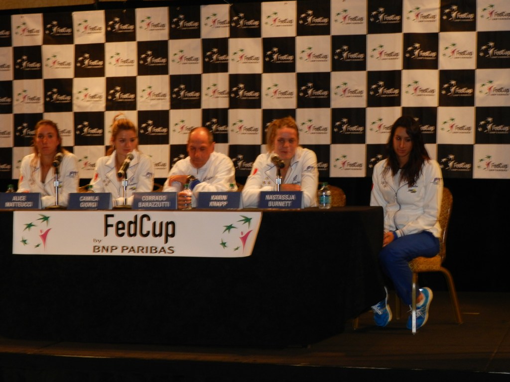 Team Italy with a detached Nastassja Burnett