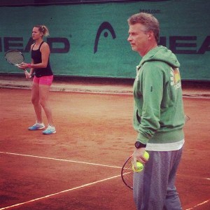 Conny in training with Joachim 