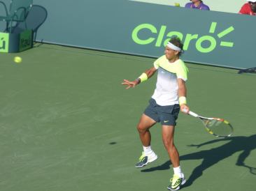 Rafa improved his form to level the match up in set 2 (Photo Credit: Esam Taha)