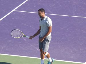 Tsonga struggled with Monfils athleticism and defense on the day (photo credit: Esam Taha)