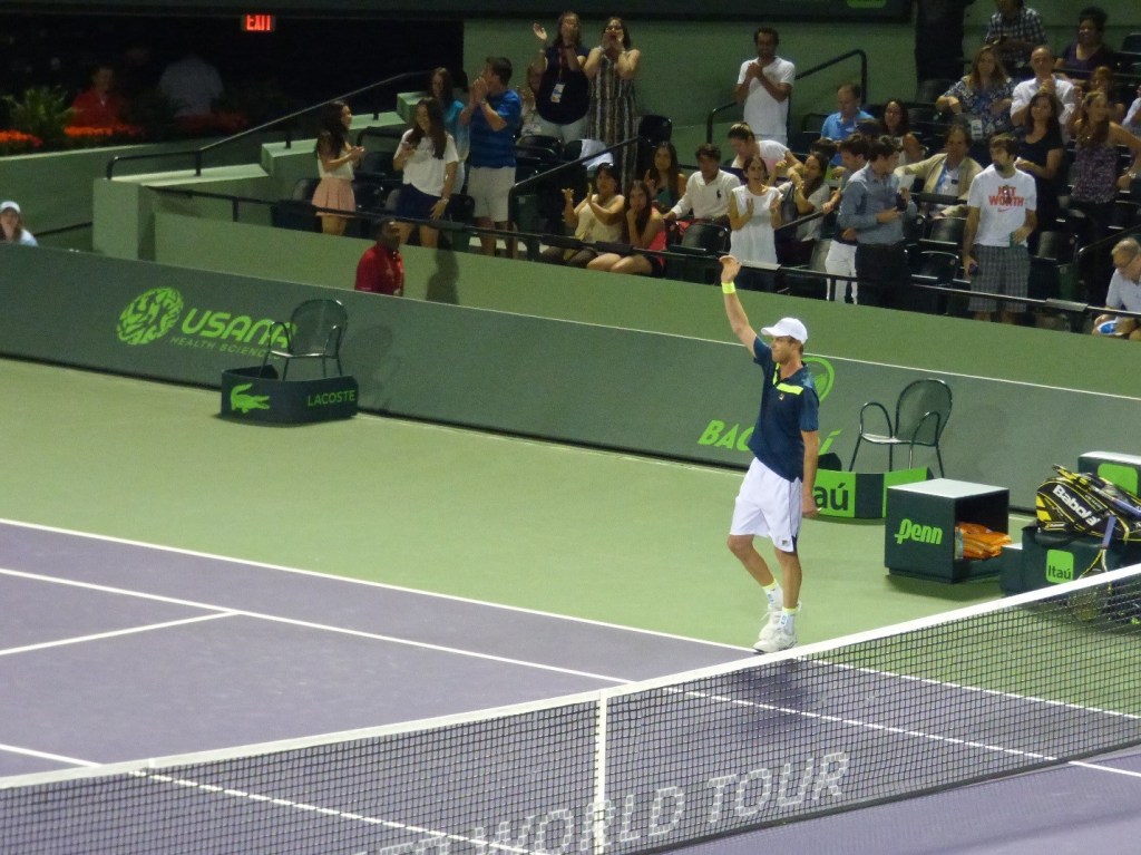 Querrey was a pleased winner on Wednesday night (photo credit: Esam Taha)