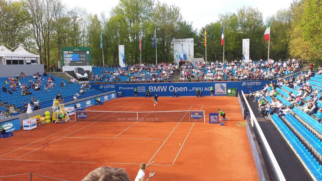 Zverev was strong from the back of the court against Becker (photo credit: Marc Imperatori)