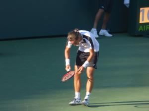 Dolgo hurt himself going into the third set (Photo Credit: Esam Taha)