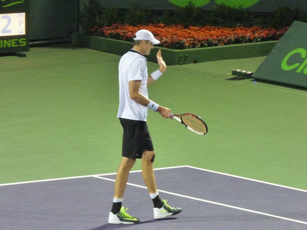 Isner played well until the first set tiebreak (photo credit: Esam Taha)