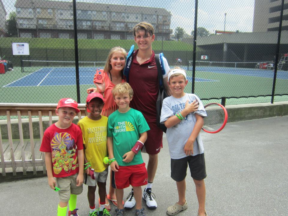 Donaldson with BB&T Atlanta Open Superfans (note the head and sweatbands from JD)