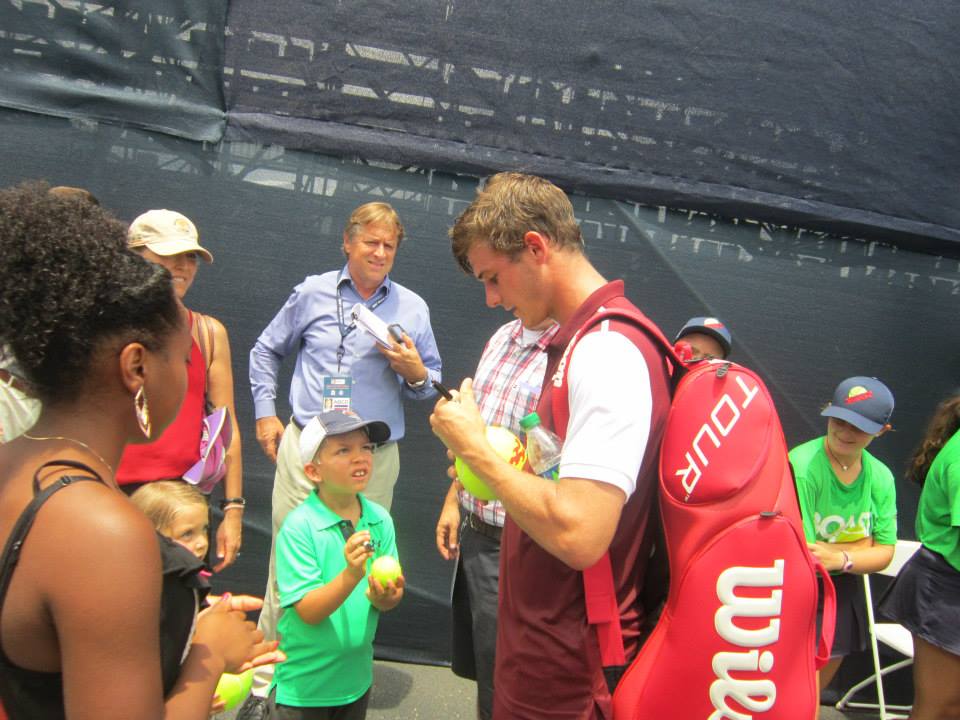 Paul signing for fans post win