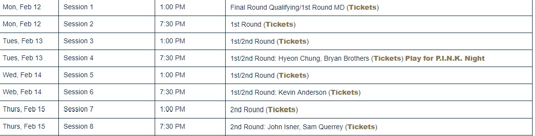 New York Open ATP World Tour Tennis Tournament Official Site Tournament Schedule