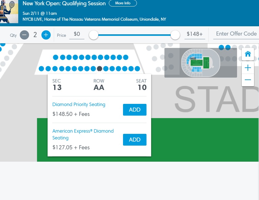 Tickets New York Open Qualifying Session Courtside